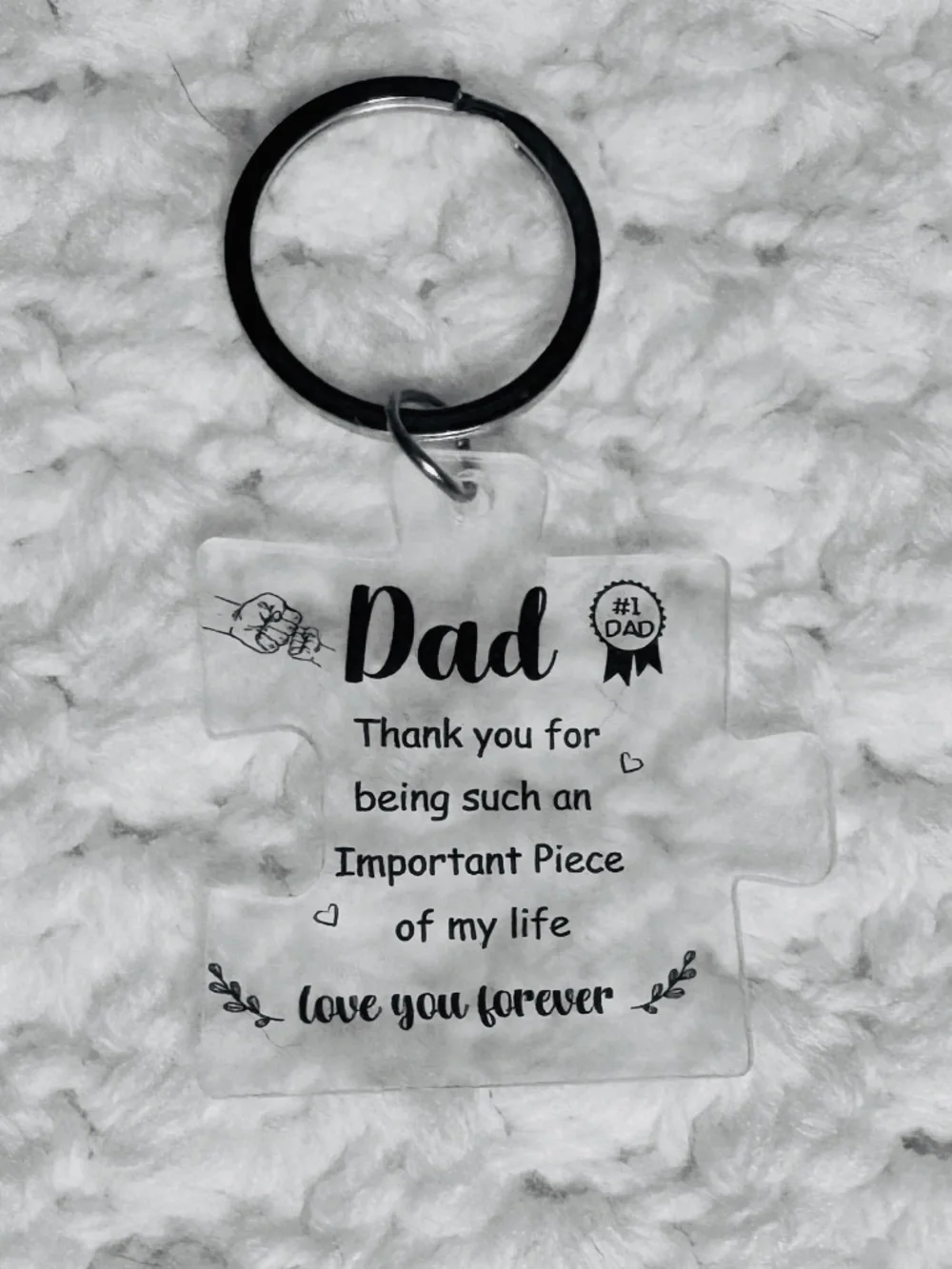 Dad Puzzle Piece Keychain Gift | Acrylic Father’s Day Keyring | Gift for Dad